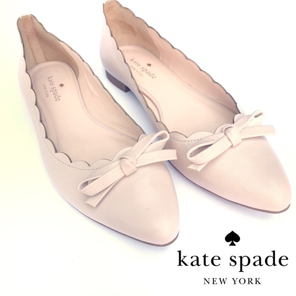 kate spade Shoes - Kate Spade Eleni flex flats pale pink scalloped